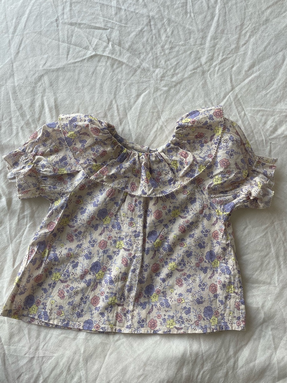 Louis Louise Cotton voile floral baby blouse
